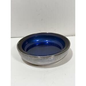 F.B. Rogers Silver Co. #775 cobalt blue glass bowl‎ Candy Dish Vintage MCM Decor